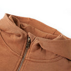 Vidaxl kindersweater met capuchon halve rits 92 antraciet- en cognackleurig