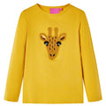 VidaXL Kindershirt met lange mouwen 92 donker okerkleurig