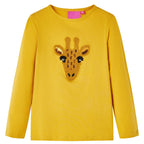 VidaXL Kindershirt met lange mouwen 92 donker okerkleurig
