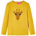 Vidaxl kindershirt met lange mouwen 104 donker okerkleurig