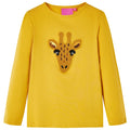 Vidaxl kindershirt met lange mouwen 116 donker okerkleurig