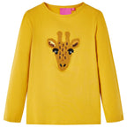 Vidaxl kindershirt met lange mouwen 116 donker okerkleurig