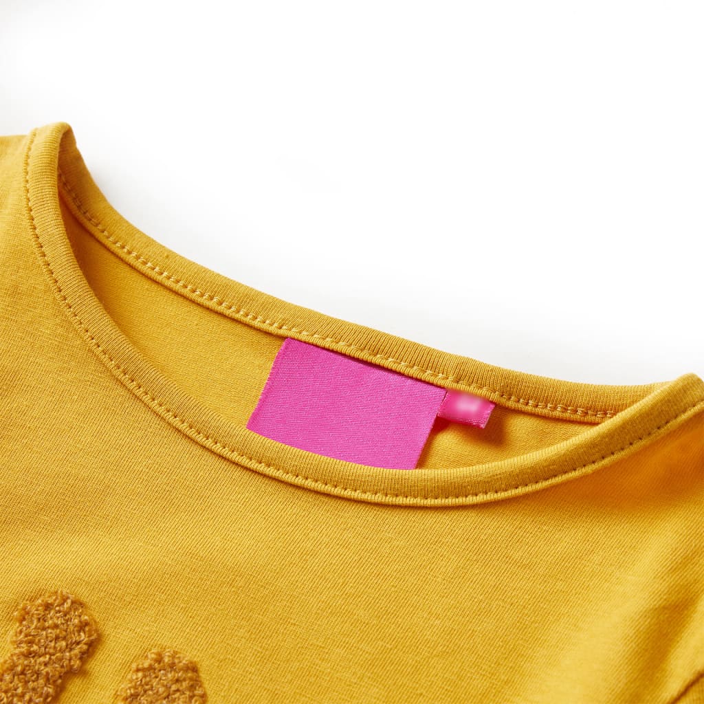 Vidaxl kindershirt met lange mouwen 116 donker okerkleurig