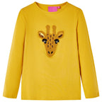 Vidaxl kindershirt met lange mouwen 128 donker okerkleurig
