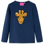 Vidaxl kindershirt met lange mouwen 128 marineblauw
