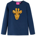 Vidaxl kindershirt met lange mouwen 140 marineblauw