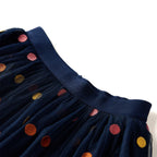 VidaXL Kinderrokje met tule en stippen 128 marineblauw