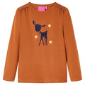 Vidaxl kindershirt met lange mouwen 92 cognackleurig