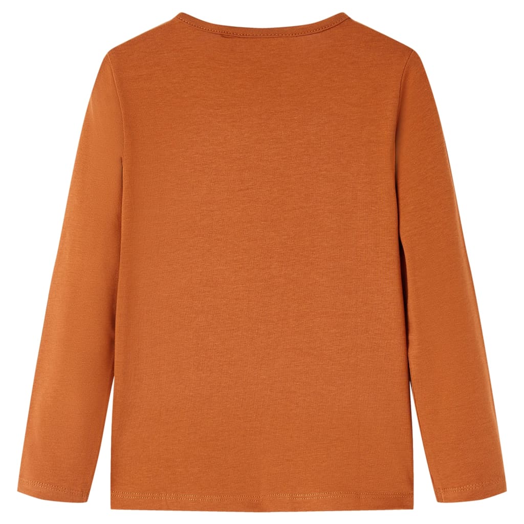 Vidaxl kindershirt met lange mouwen 104 cognackleurig