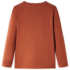 Vidaxl kindershirt met lange mouwen 128 cognackleurig