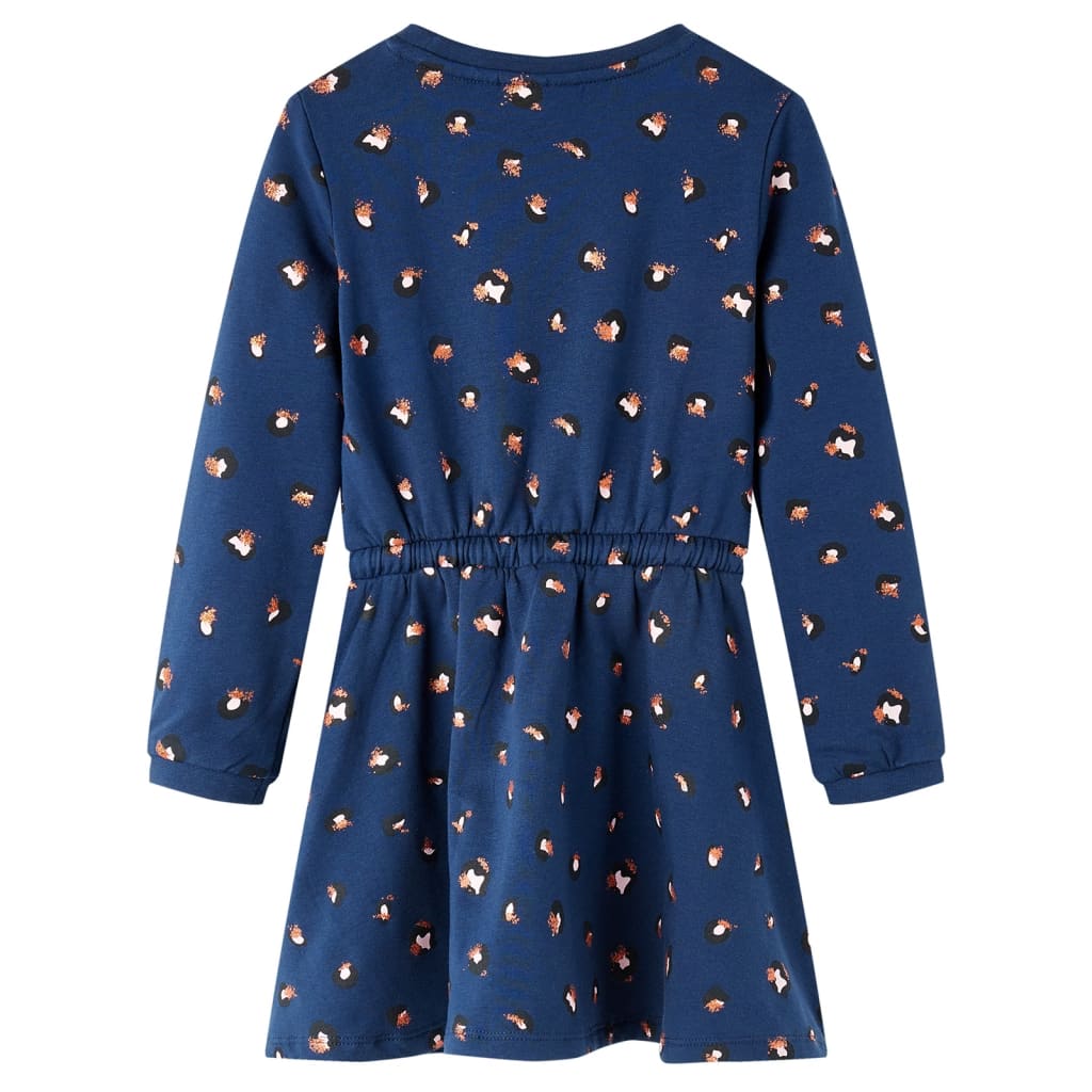 Vidaxl kinderjurk met lange mouwen 104 marineblauw