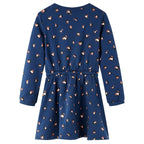 Vidaxl kinderjurk met lange mouwen 128 marineblauw