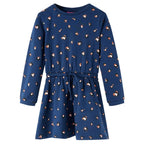 Vidaxl kinderjurk met lange mouwen 140 marineblauw