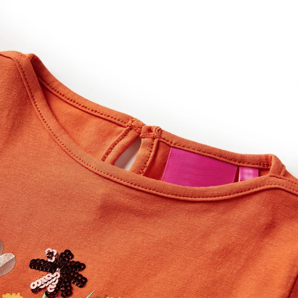 Vidaxl kindershirt met lange mouwen 128 oranjebruin
