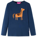 Vidaxl kindershirt met lange mouwen 128 marineblauw