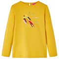 Vidaxl kindershirt met lange mouwen 104 donker okerkleurig