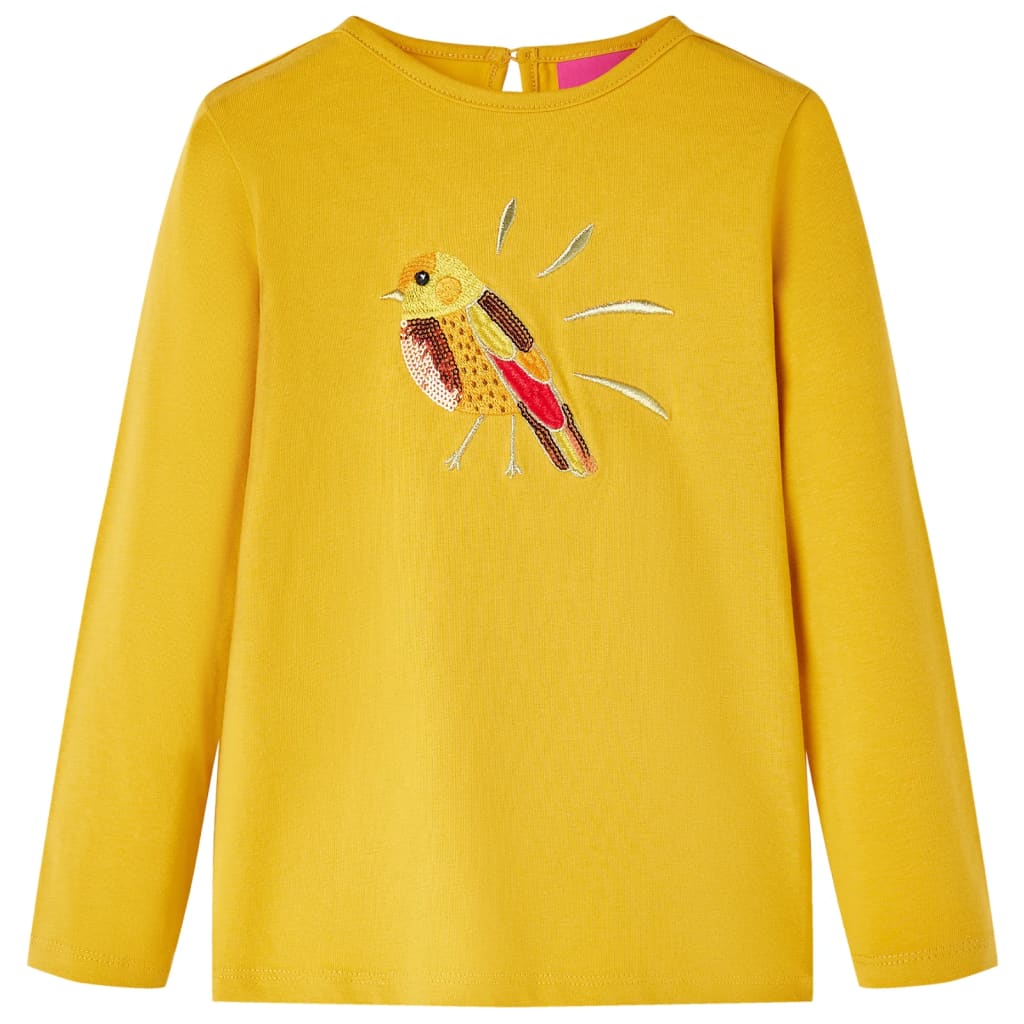 Vidaxl kindershirt met lange mouwen 104 donker okerkleurig