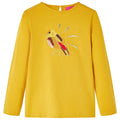 Vidaxl kindershirt met lange mouwen 128 donker okerkleurig