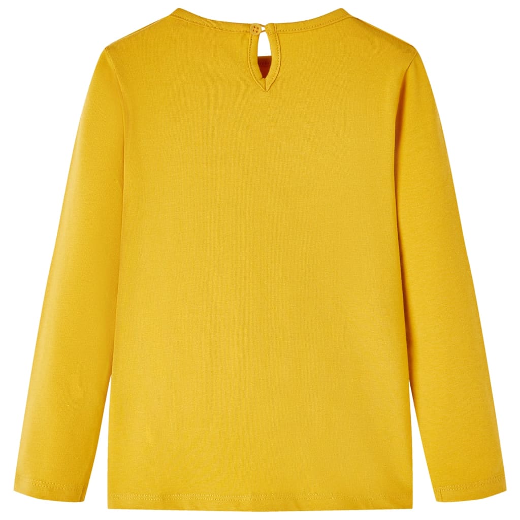 Vidaxl kindershirt met lange mouwen 128 donker okerkleurig