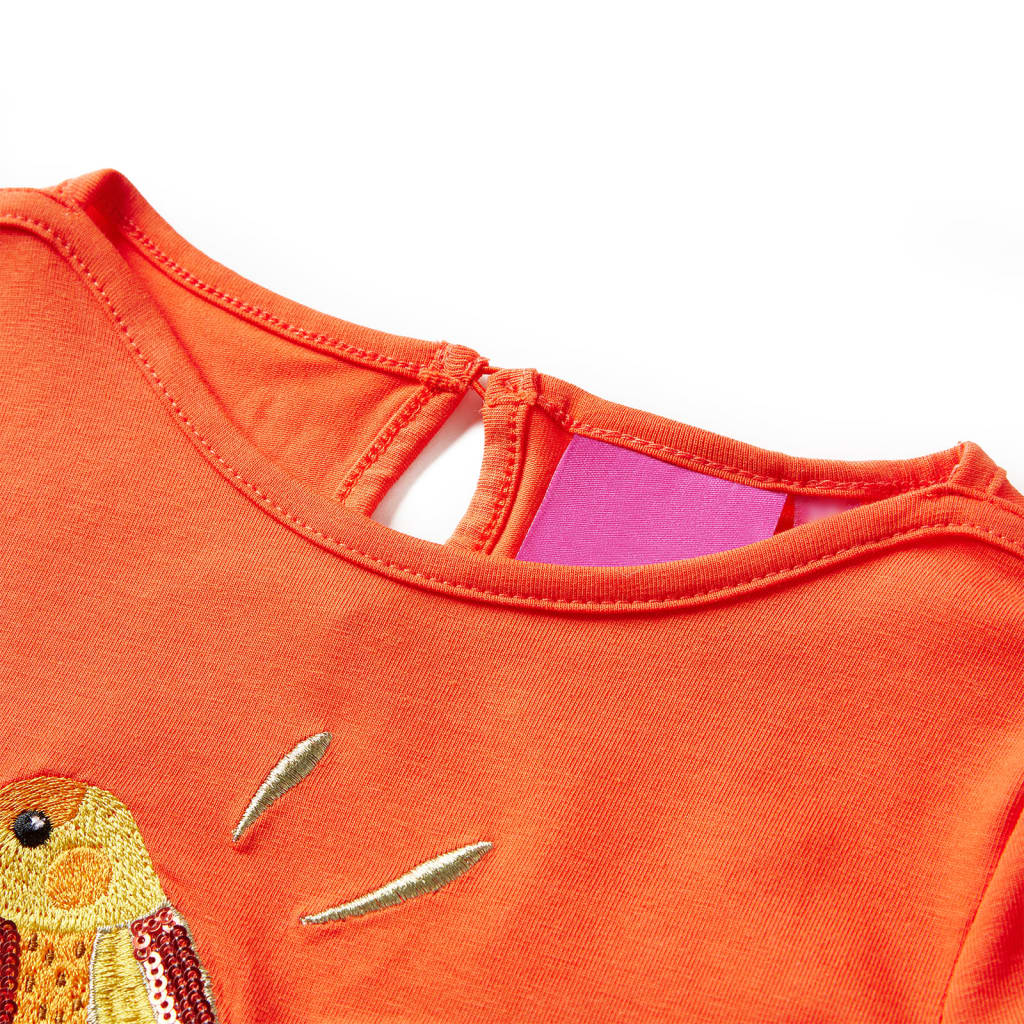 Vidaxl kindershirt met lange mouwen 104 donkeroranje