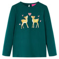 Vidaxl kindershirt met lange mouwen 140 donkergroen