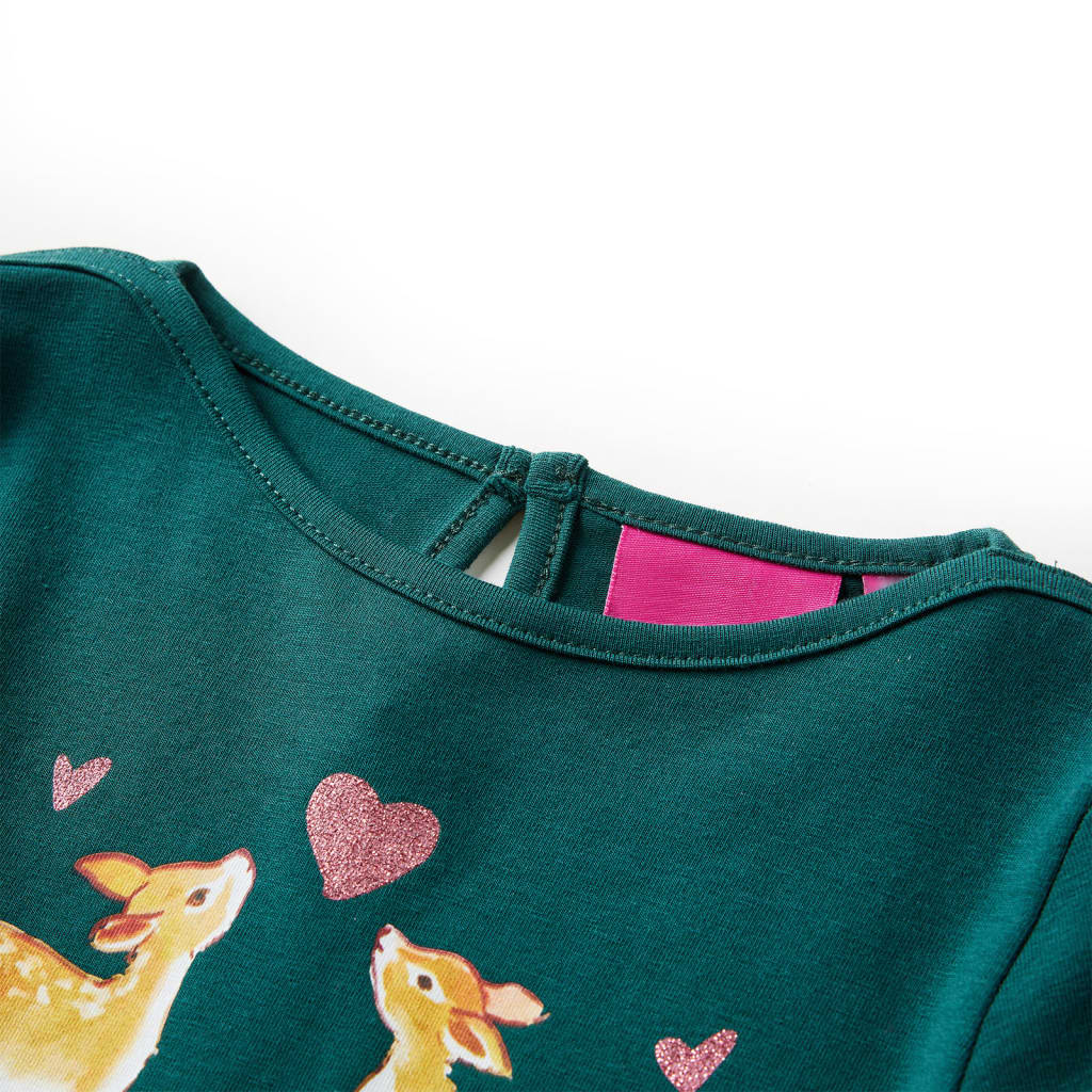 Vidaxl kindershirt met lange mouwen 140 donkergroen