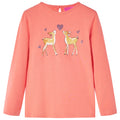 Vidaxl kindershirt met lange mouwen 104 koraalkleurig