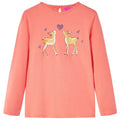 VidaXL Kindershirt met lange mouwen 128 koraalkleurig
