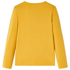 Vidaxl kindershirt met lange mouwen 140 donker donkerokerkleurig