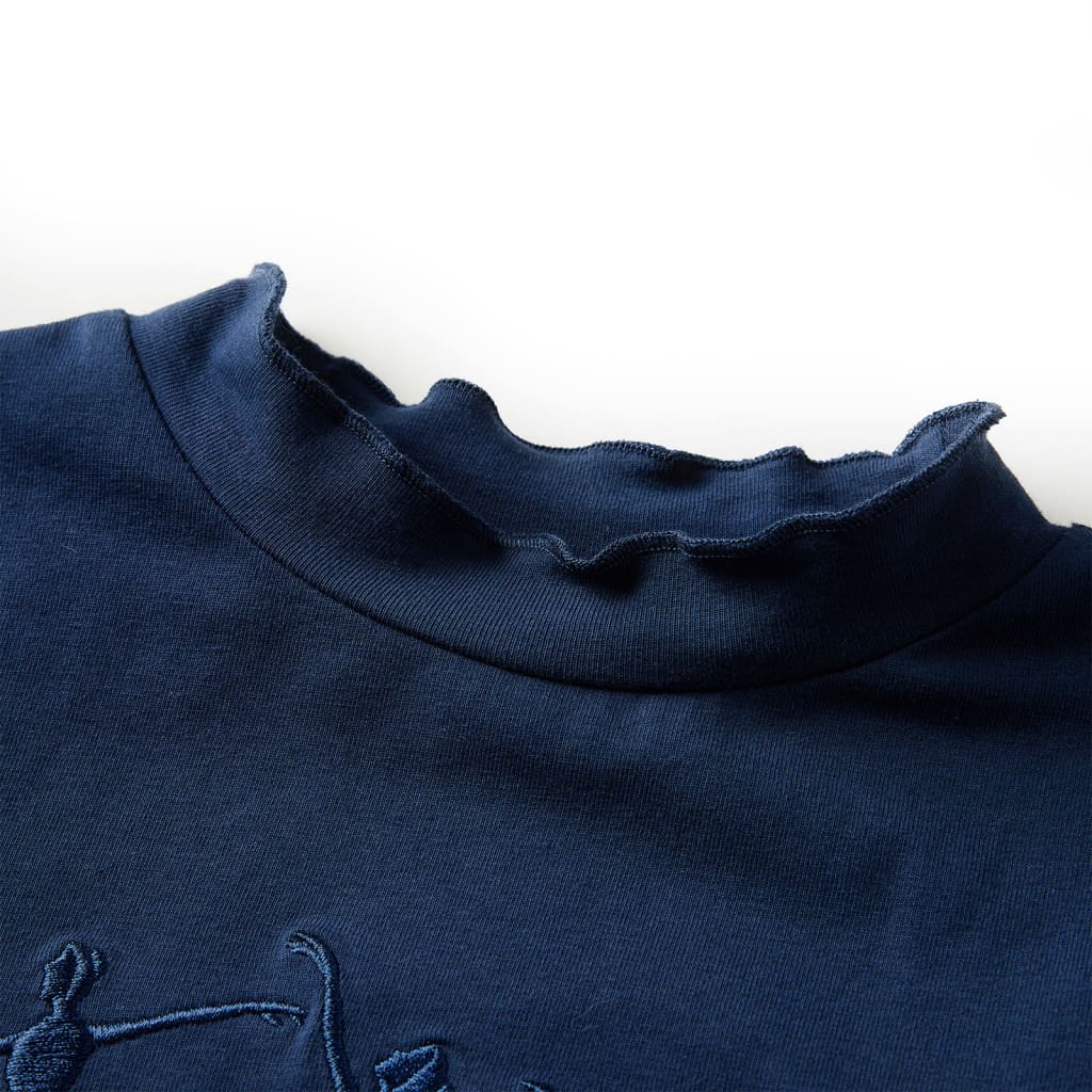 Vidaxl kindershirt lange mouwen 116 marineblauw
