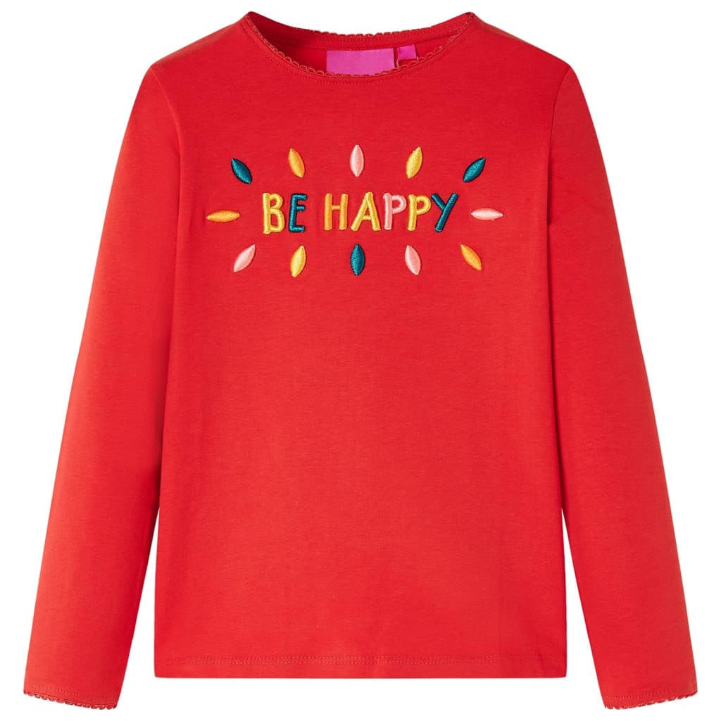 Vidaxl kindershirt met lange mouwen 104 rood
