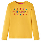 Vidaxl kindershirt met lange mouwen 92 donkerokerkleurig