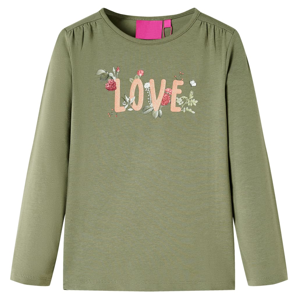 Vidaxl kindershirt met lange mouwen 128 kakikleurig