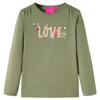 Vidaxl kindershirt met lange mouwen 128 kakikleurig