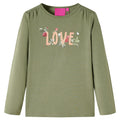 Vidaxl kindershirt met lange mouwen 140 kakikleurig