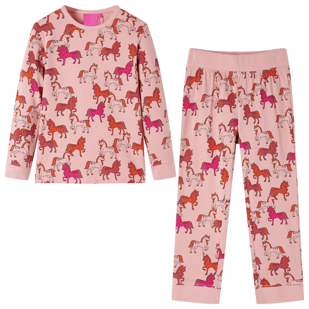 Vidaxl kinderpyjama met lange mouwen 92 lichtroze