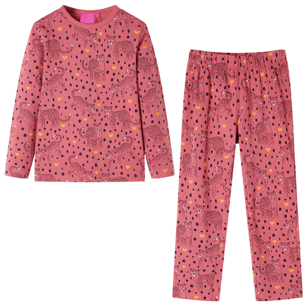 Vidaxl kinderpyjama met lange mouwen 116 oudroze