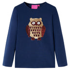 VidaXL Kindershirt met lange mouwen 140 marineblauw