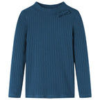 Vidaxl kindershirt met lange mouwen geribd 104 marineblauw