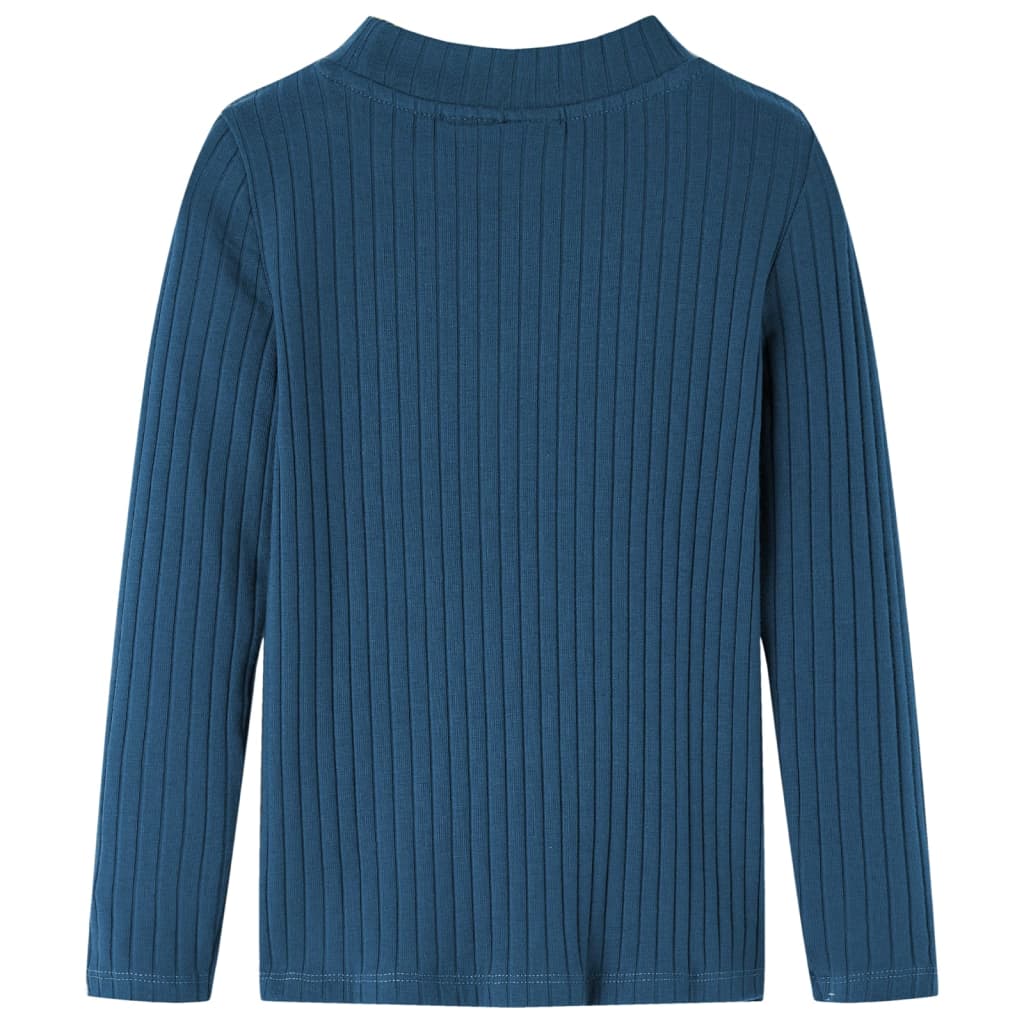 Vidaxl kindershirt met lange mouwen geribd 116 marineblauw