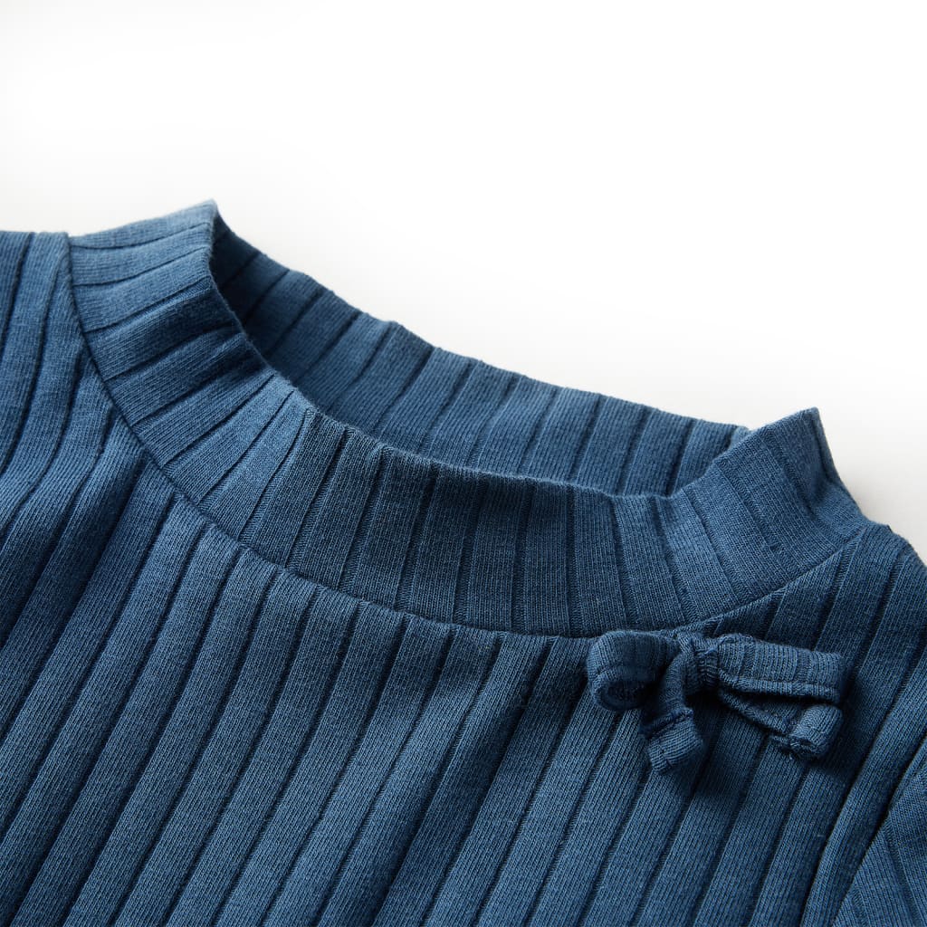 Vidaxl kindershirt met lange mouwen geribd 116 marineblauw