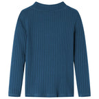 Vidaxl kindershirt met lange mouwen geribd 128 marineblauw