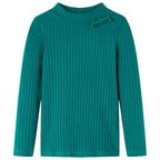 Vidaxl kindershirt met lange mouwen geribd 104 donkergroen
