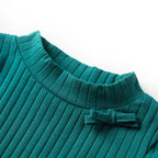 Vidaxl kindershirt met lange mouwen geribd 104 donkergroen