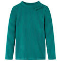 Vidaxl kindershirt met lange mouwen geribd 128 donkergroen