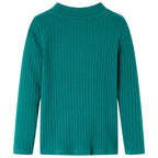 Vidaxl kindershirt met lange mouwen geribd 128 donkergroen