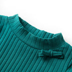 Vidaxl kindershirt met lange mouwen geribd 128 donkergroen