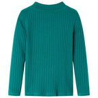 VidaXL Kindershirt met lange mouwen geribd 140 donkergroen