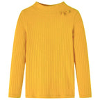 Vidaxl kindershirt met lange mouwen geribd 92 donker okerkleurig
