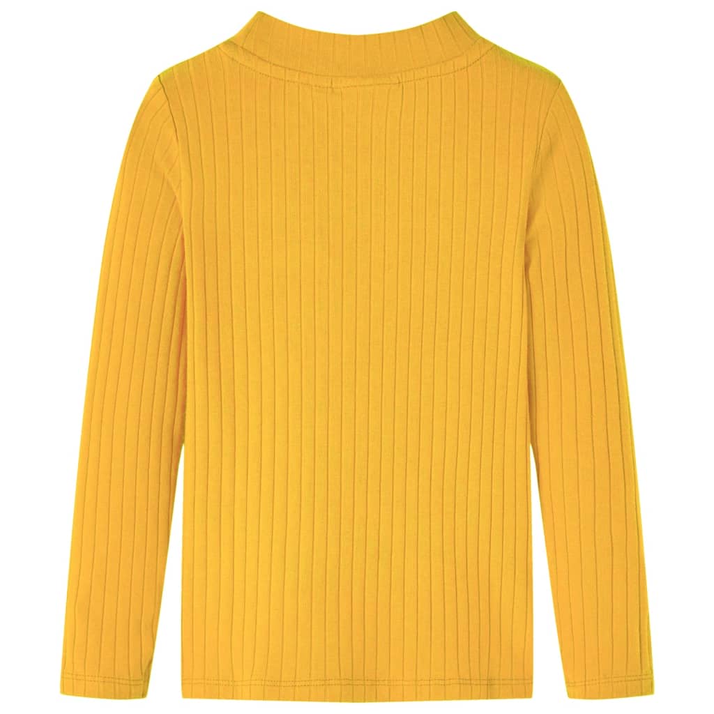 Vidaxl kindershirt met lange mouwen geribd 92 donker okerkleurig